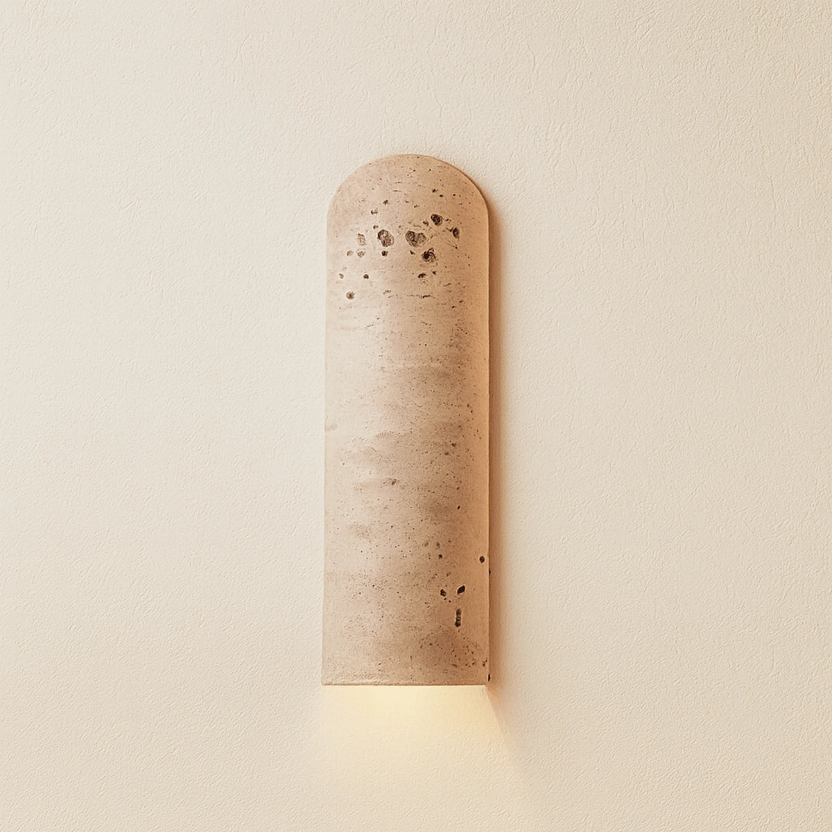 Colly travertine wall light in the lampshade down version washing light down the wall