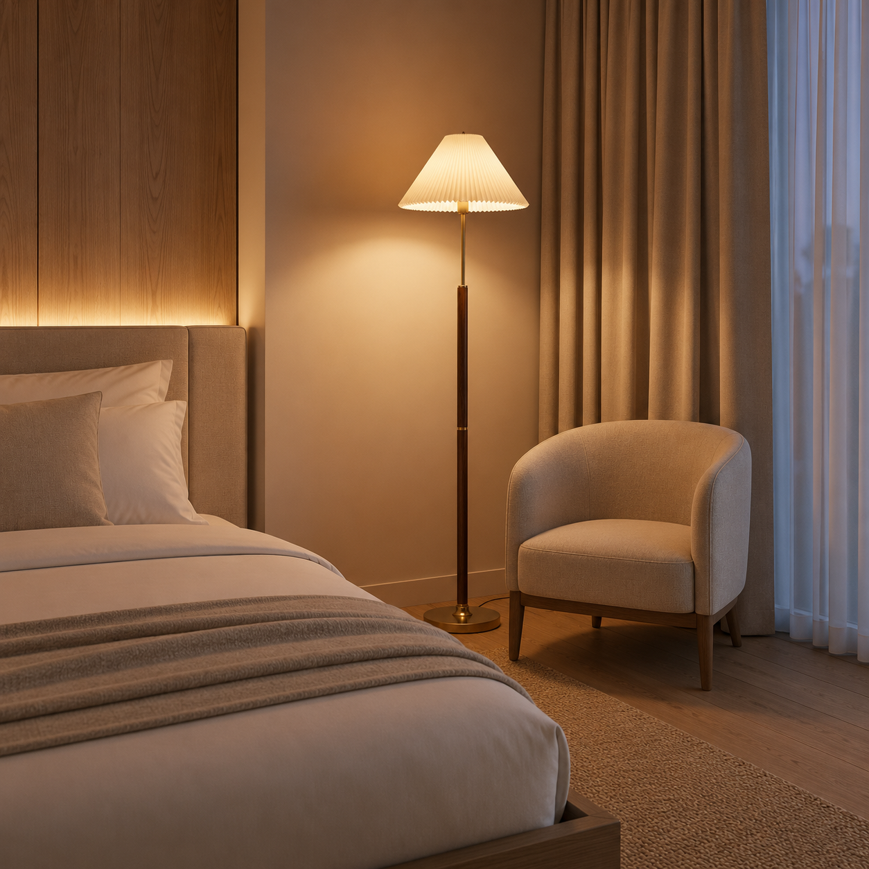 Copa floor lamp handcrafted rice paper shade close-up