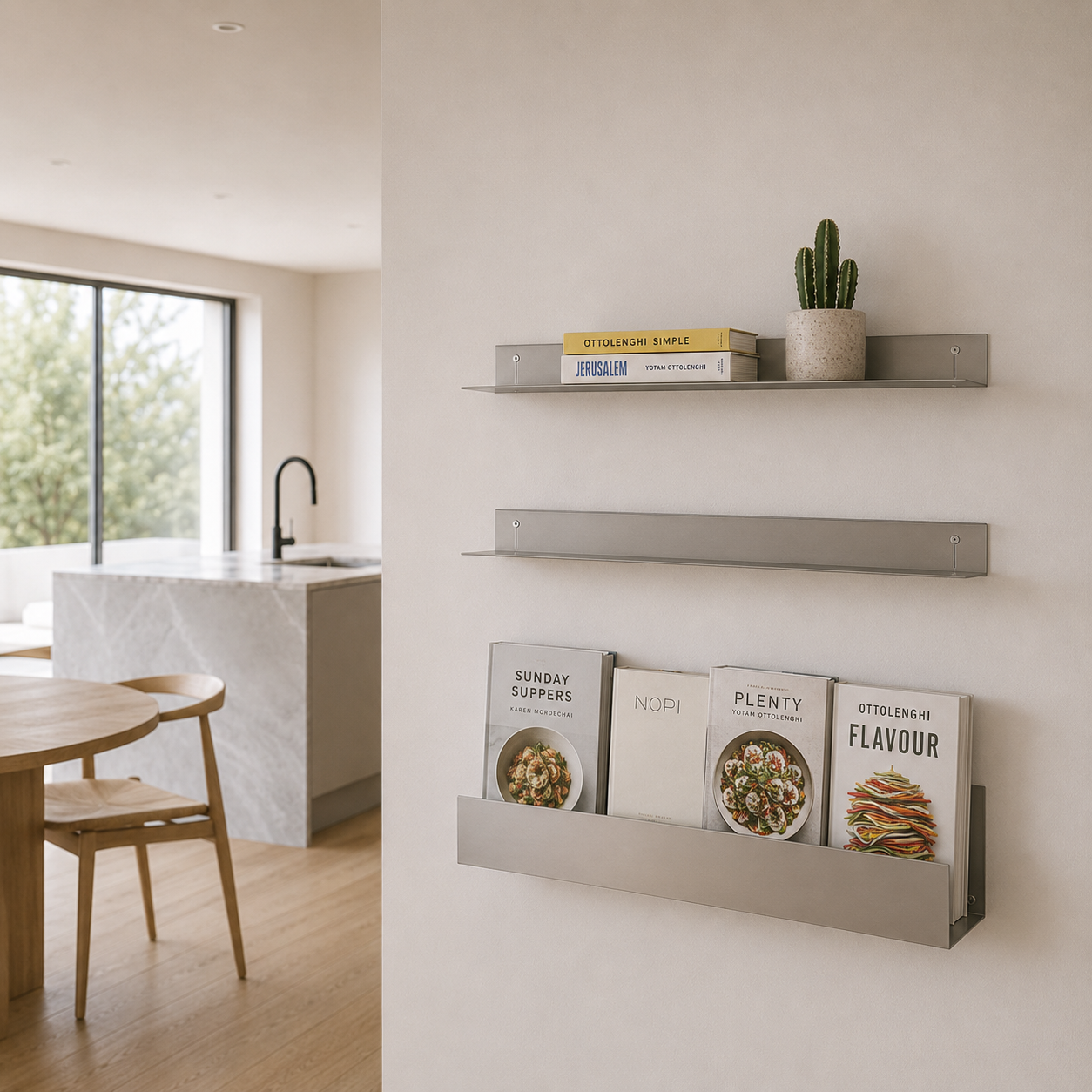 Dalby Stainless Steel Wall Shelf shown in full product view