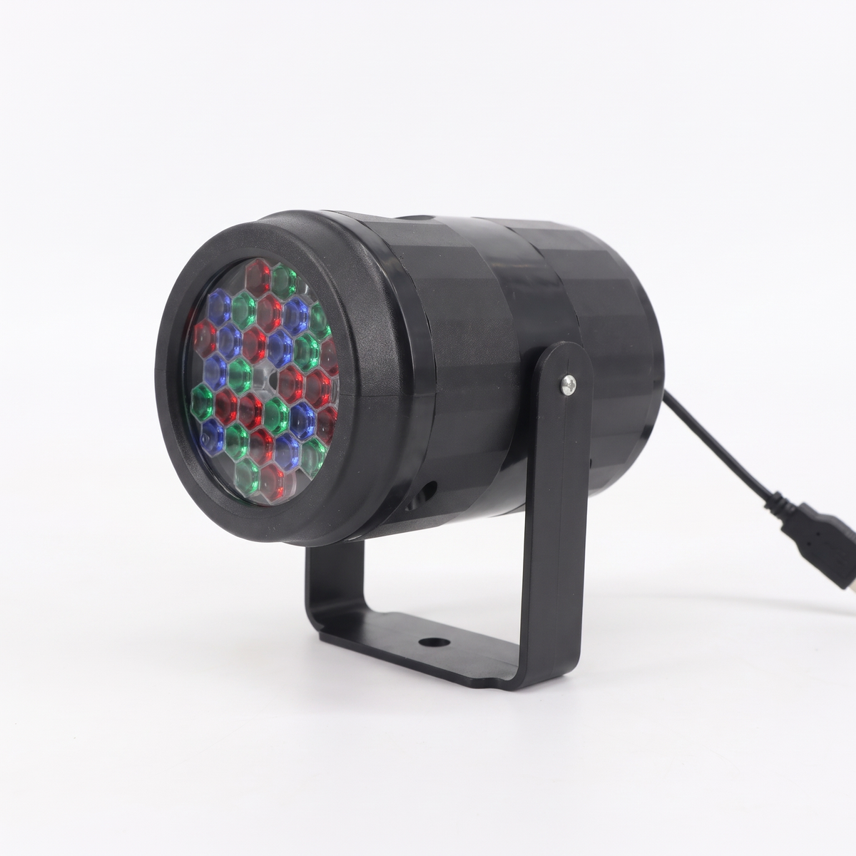 Daria LED Christmas projector in black on a plain white background