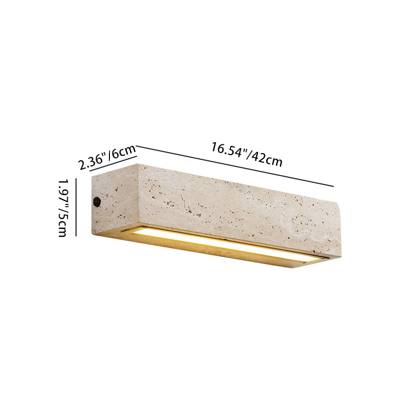 Elin Travertine Outdoor Wall Light - slim LED stone sconce - product image 3