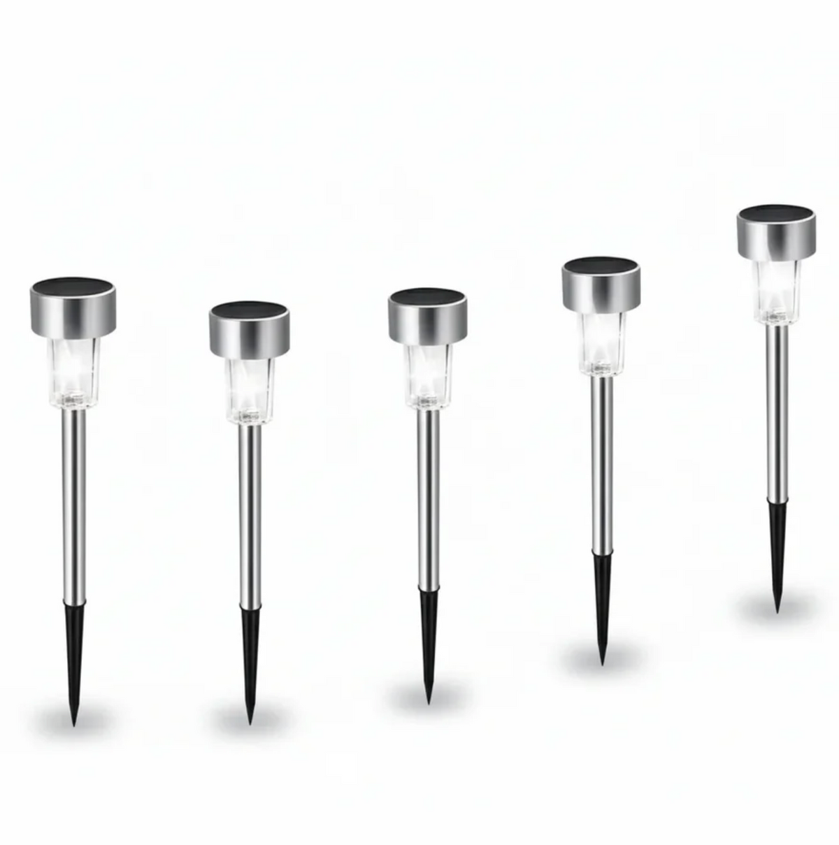 Fairlight Solar Pathway Lights - stainless steel LED garden path lights - product image 1