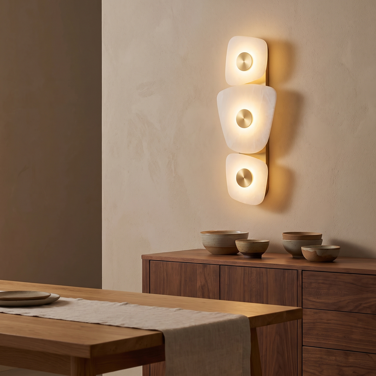 Harbord marble wall sconce in a dining room