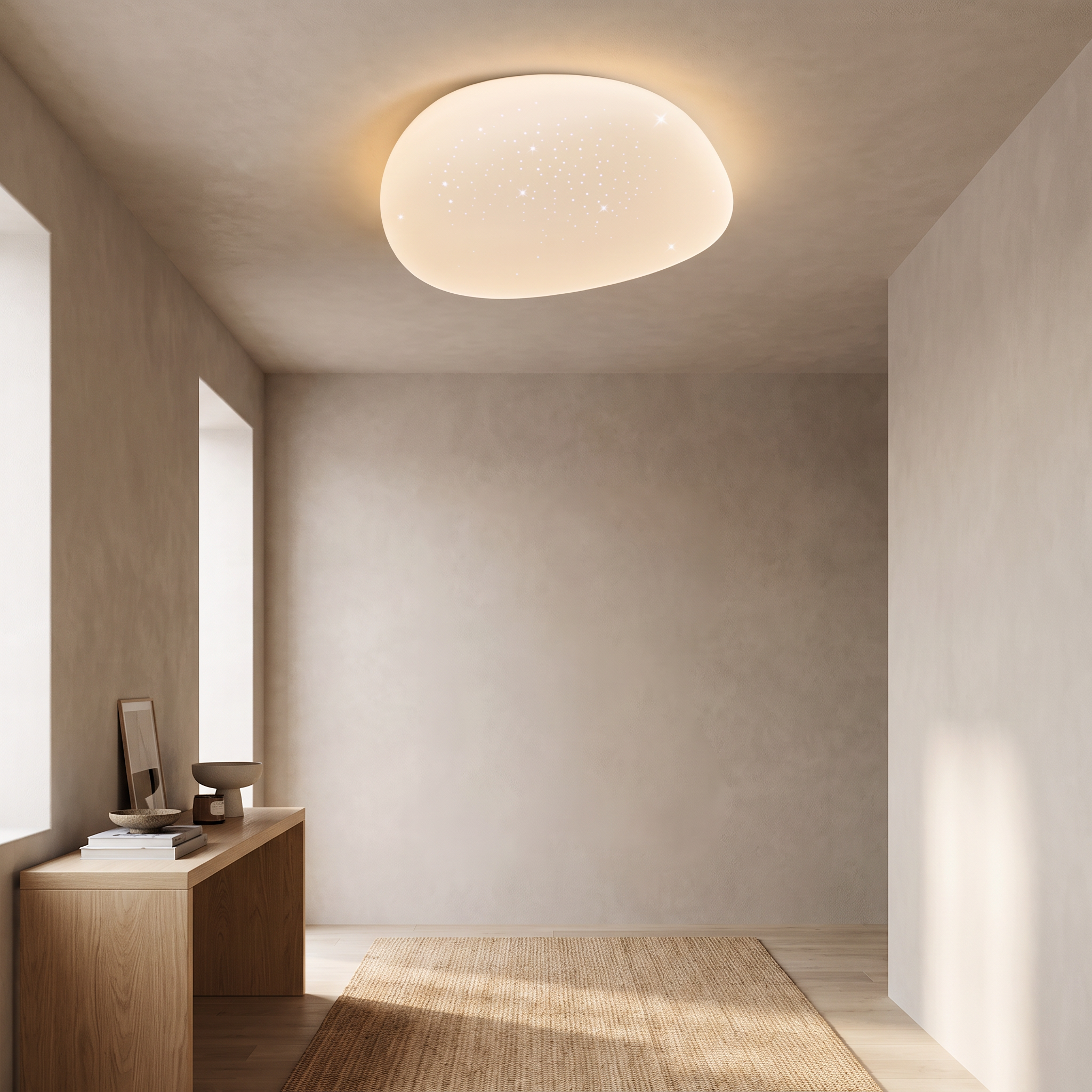 Cali LED ceiling light in a modern entry hallway