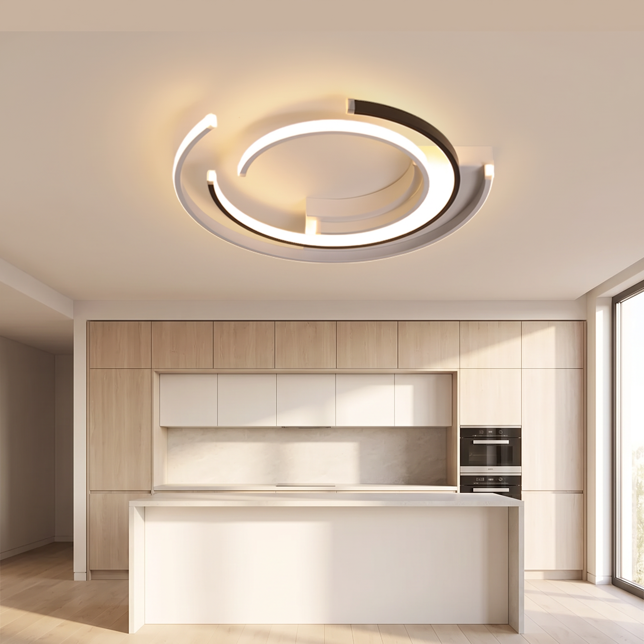 Tallis LED ceiling light in a bright modern kitchen