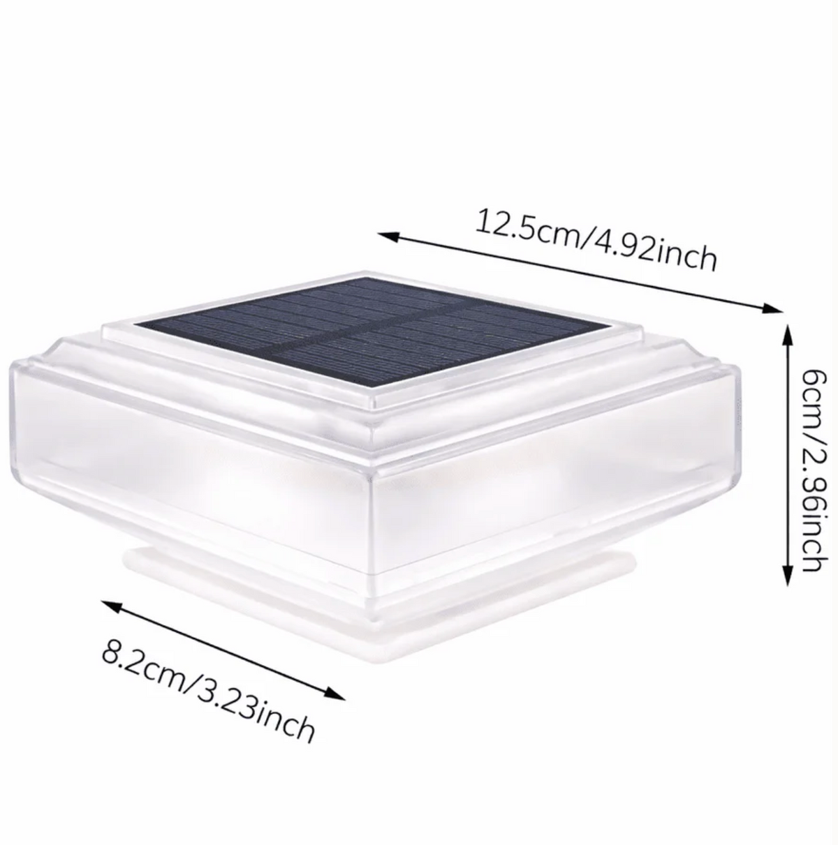 Honi Solar Fence Post Cap Light - square LED solar deck post light - product image 2