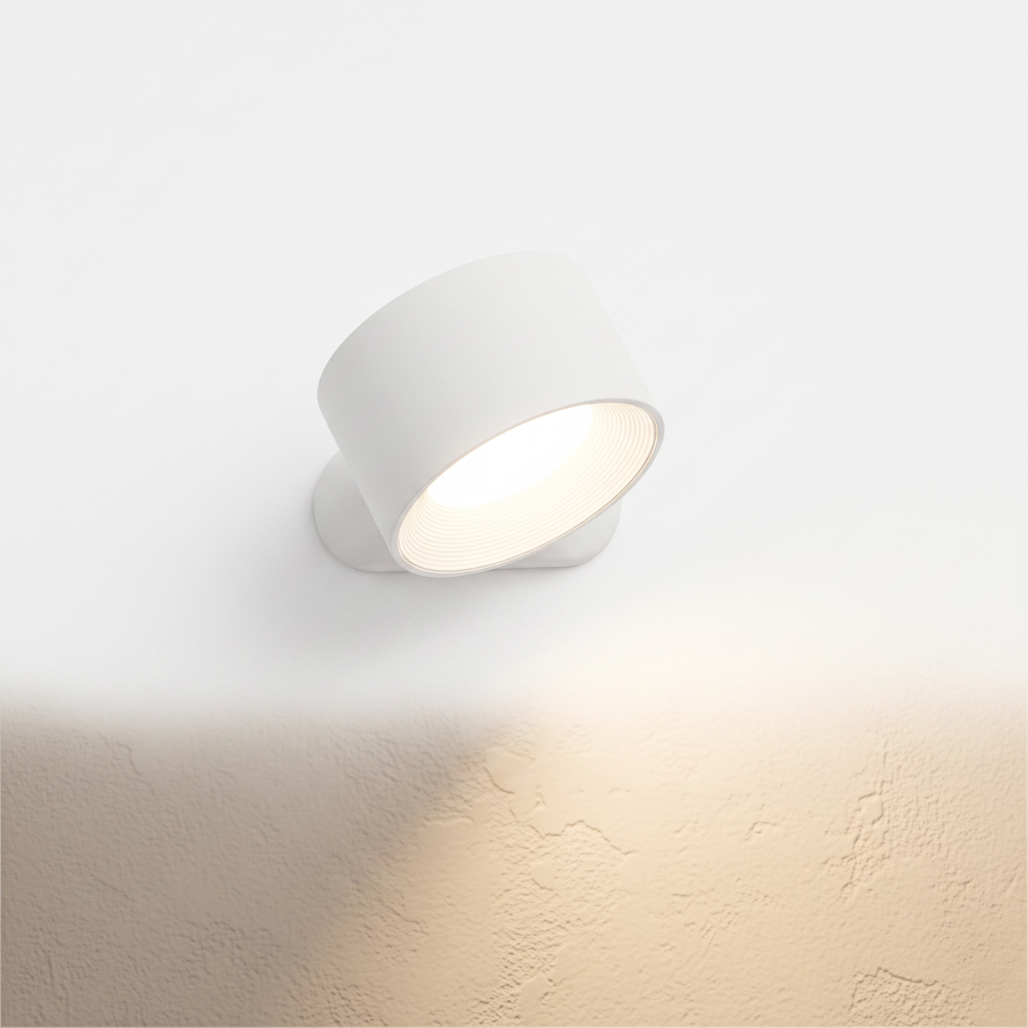 Horden wireless magnetic wall sconce in white on a white background