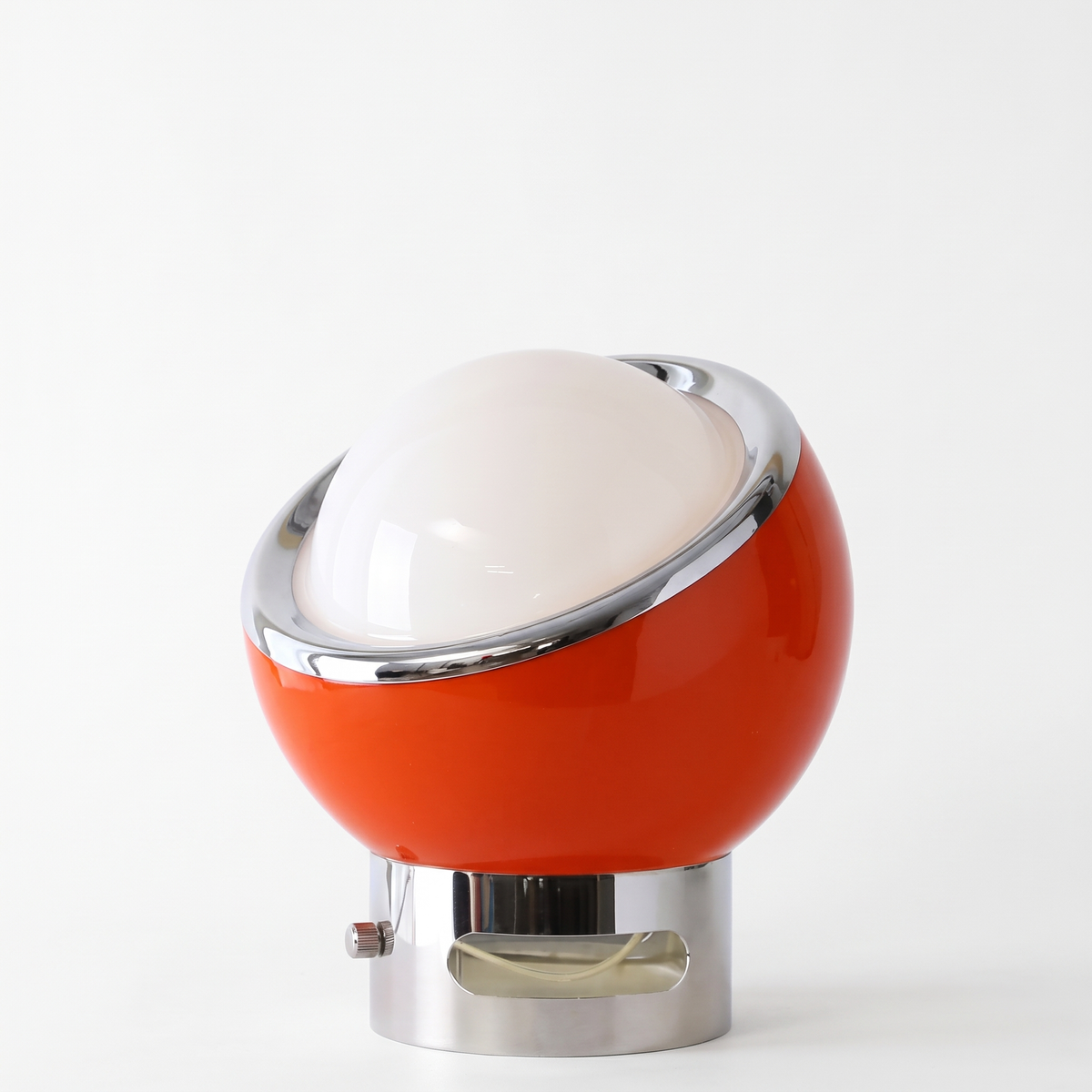 Jayla Bauhaus table lamp in red with opal glass shade on a white background