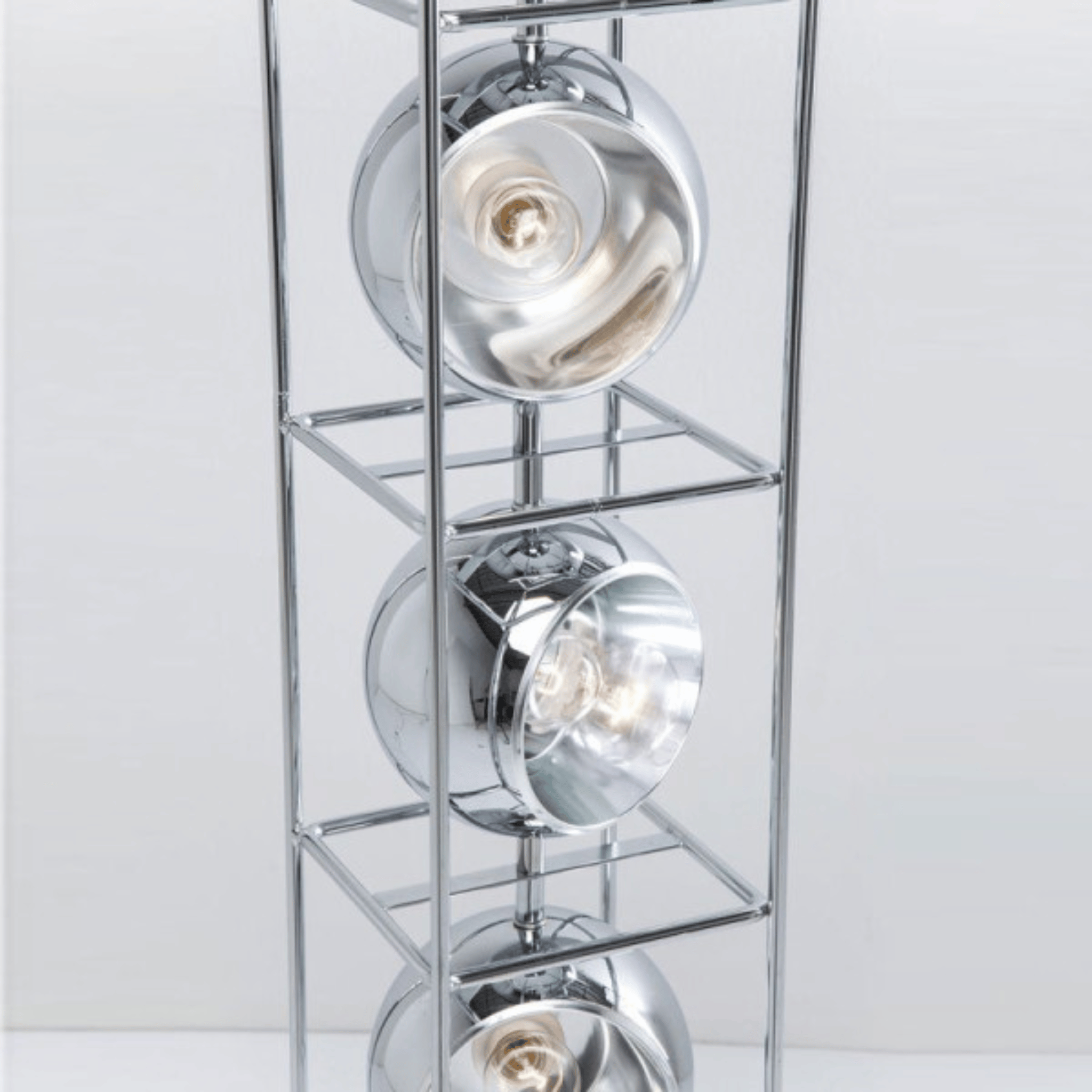 Kioloa symmetrical frame dual LED sphere floor lamp