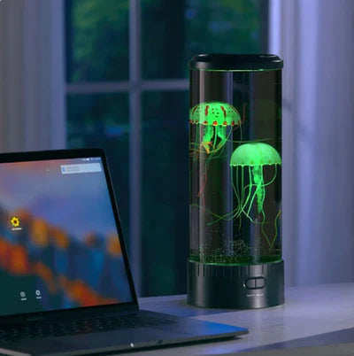 LED Jellyfish Lava Lamp in a child's bedroom