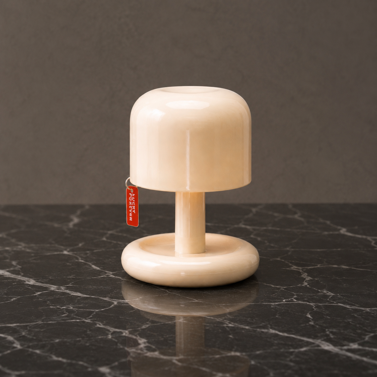 Lumi Glow portable lamp on bedside table providing ambient light