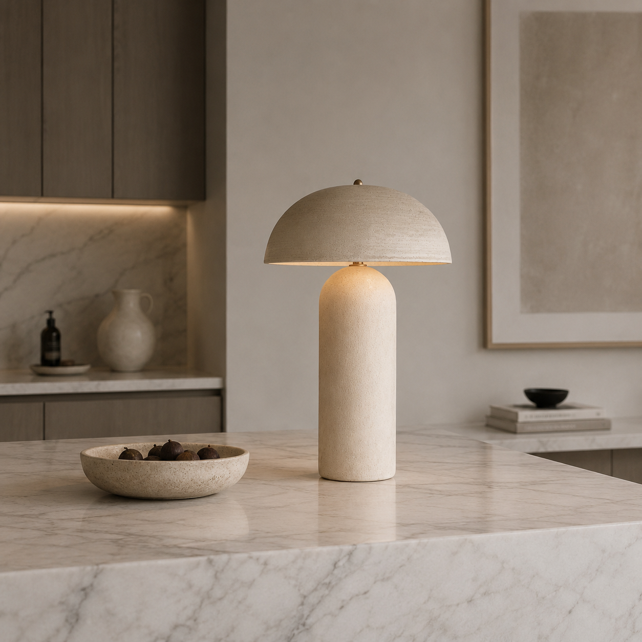 Luvira Ceramic Desk Lamp styled on a bedside table