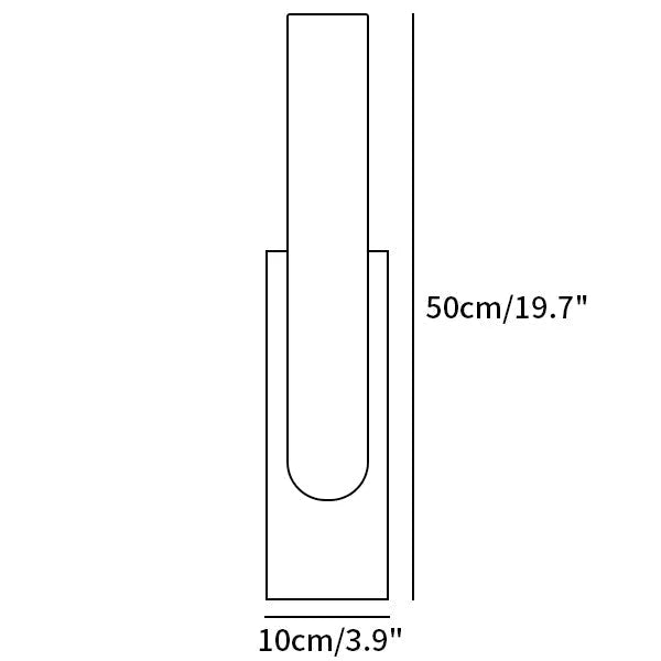 Mali alabaster LED wall sconce dimensions guide showing 10 x 50cm (3.9 x 19.7in)