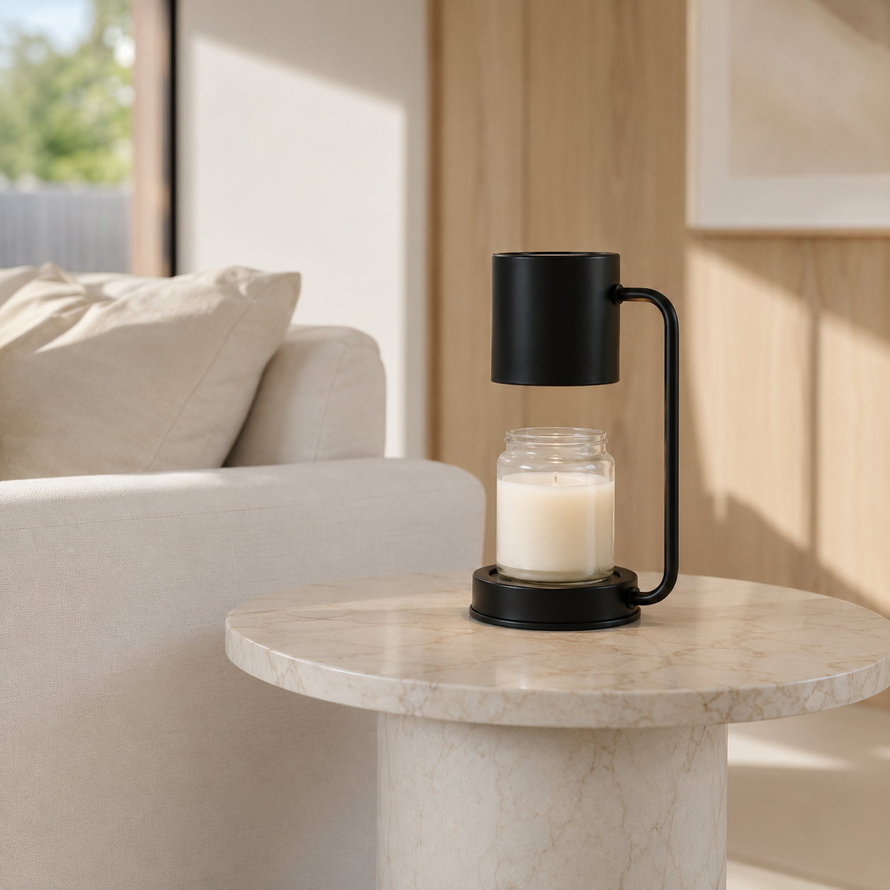 Maple candle warmer lamp rotary dimmer and timer control detail