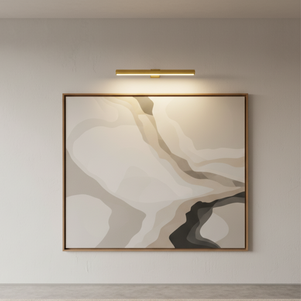 Marley cordless rechargeable picture light in Gold in the 40cm (15.8in) length