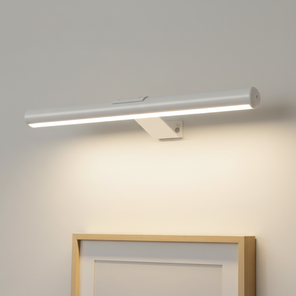 Marley cordless rechargeable picture light in White