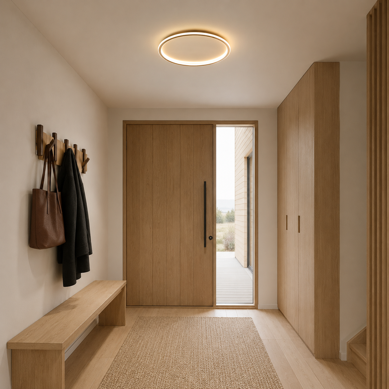 Maroubra Flush Mount Oyster Light in Brass finish