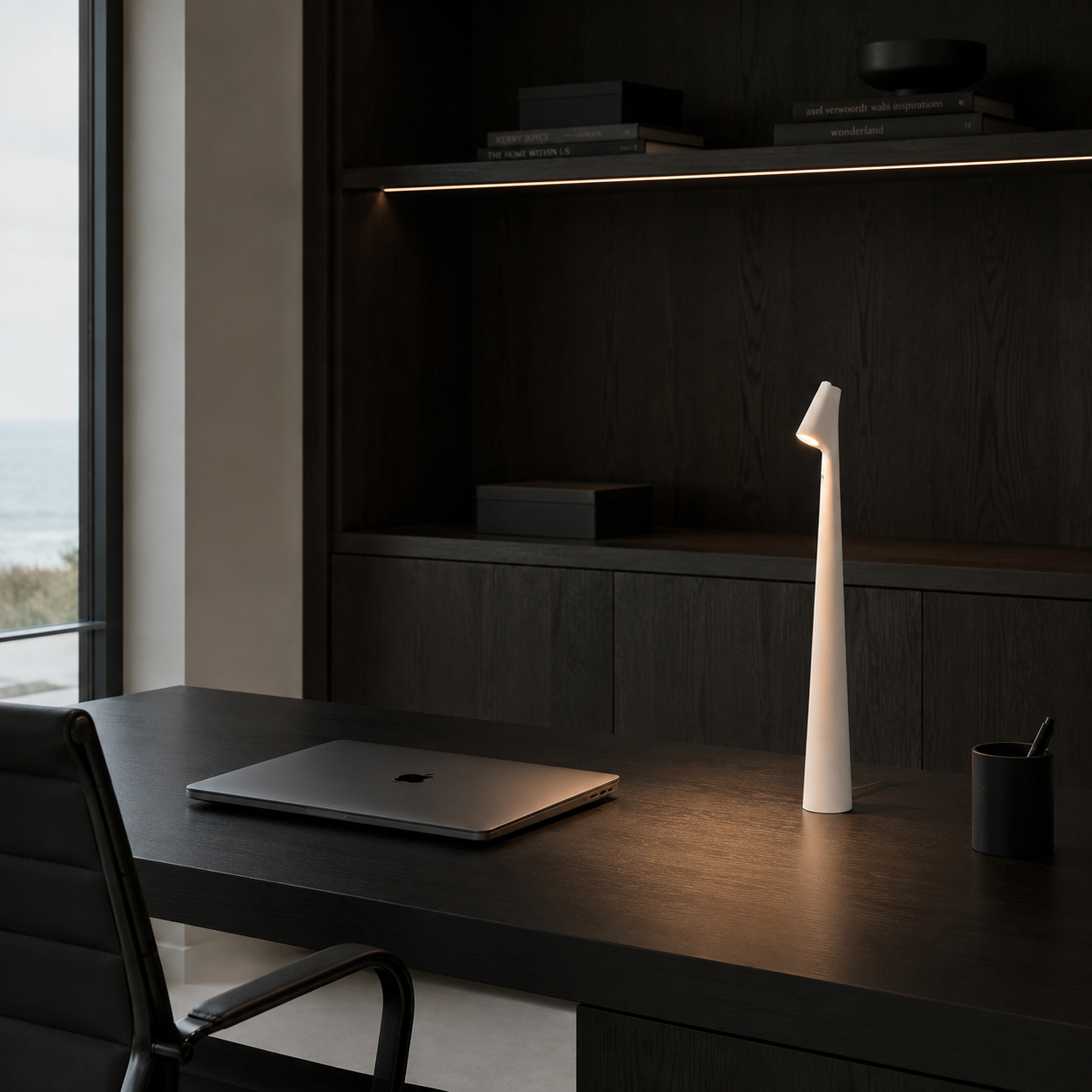 Massa cordless dimmable LED table lamp with its slim Nordic minimalist profile