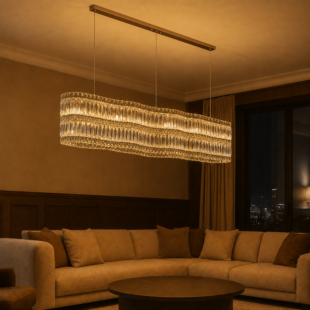 Maui Crystal Wave Chandelier