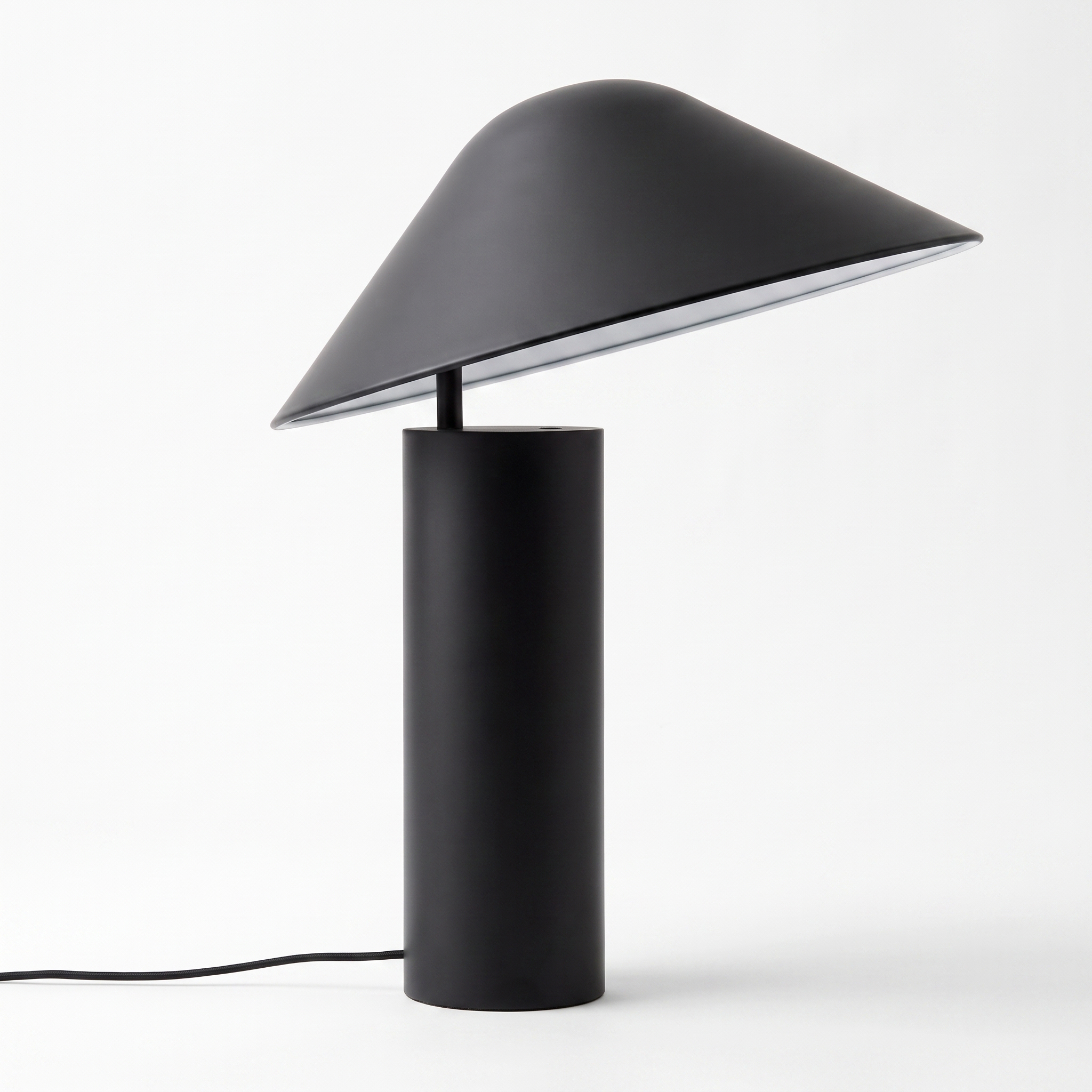 Milton contemporary black tapered dome table lamp on a white background