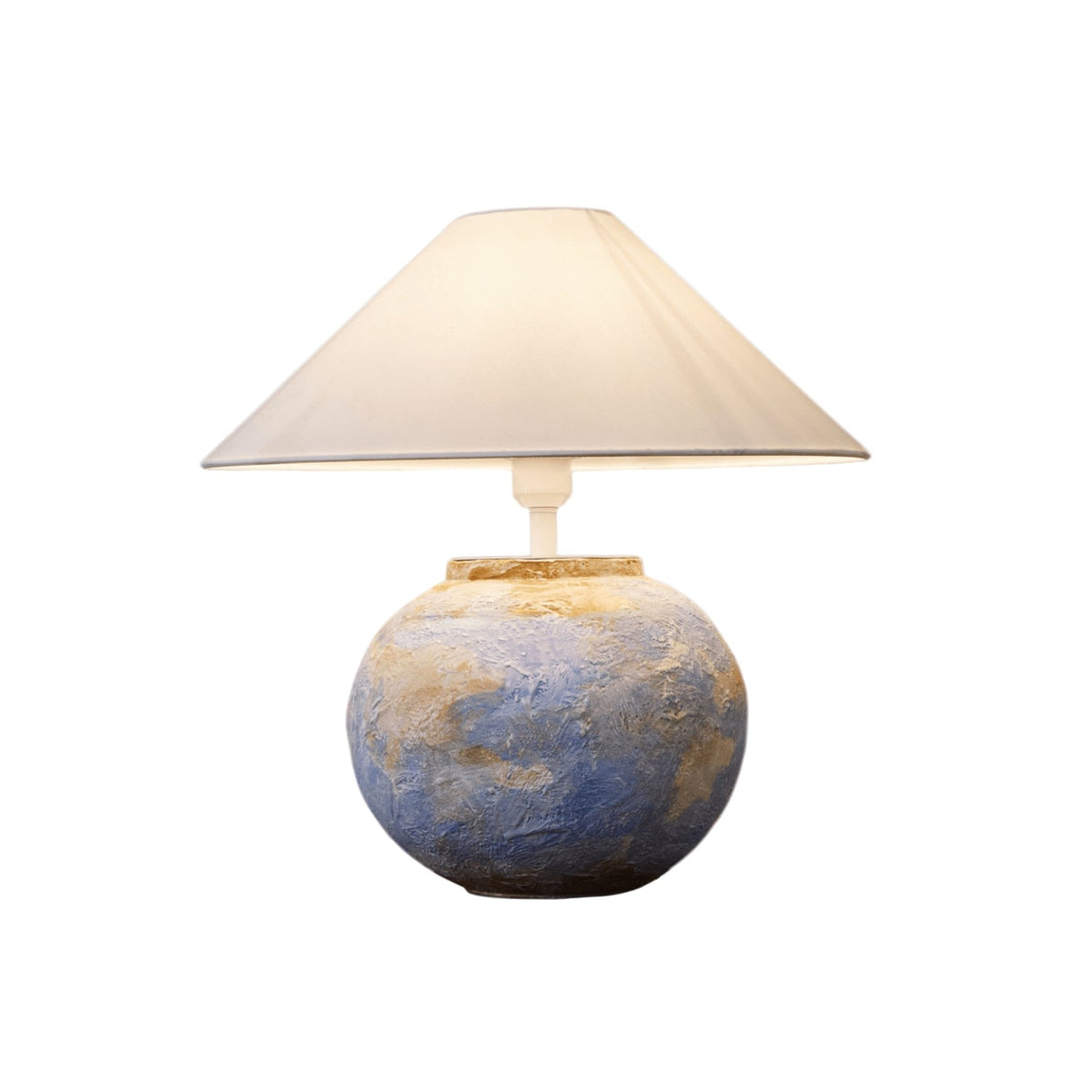 Monique Table Lamp watercolour ceramic base and white fabric shade product view