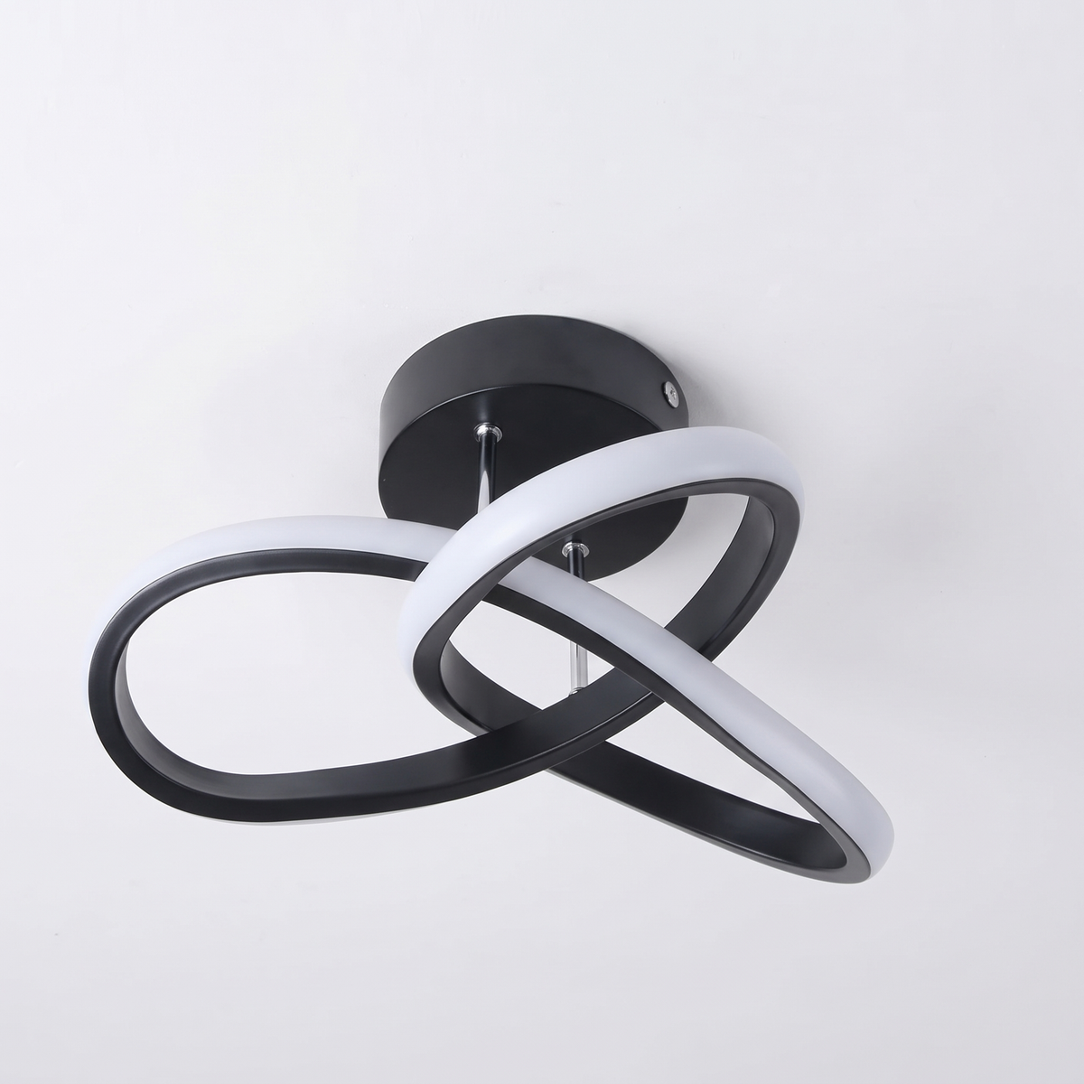 Monni LED ceiling light in the black looped finish on a plain white background