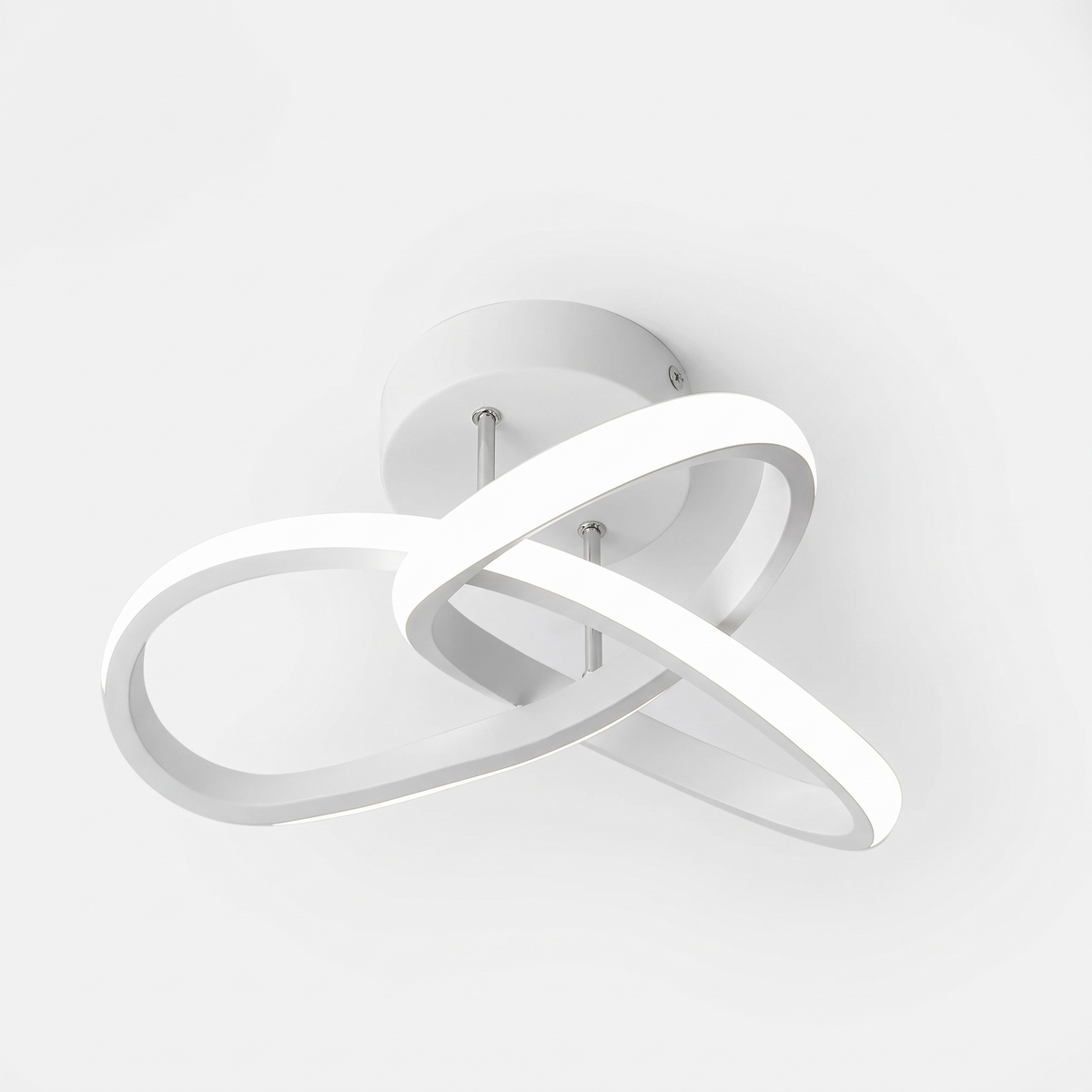 Monni LED ceiling light in the white looped finish on a plain white background