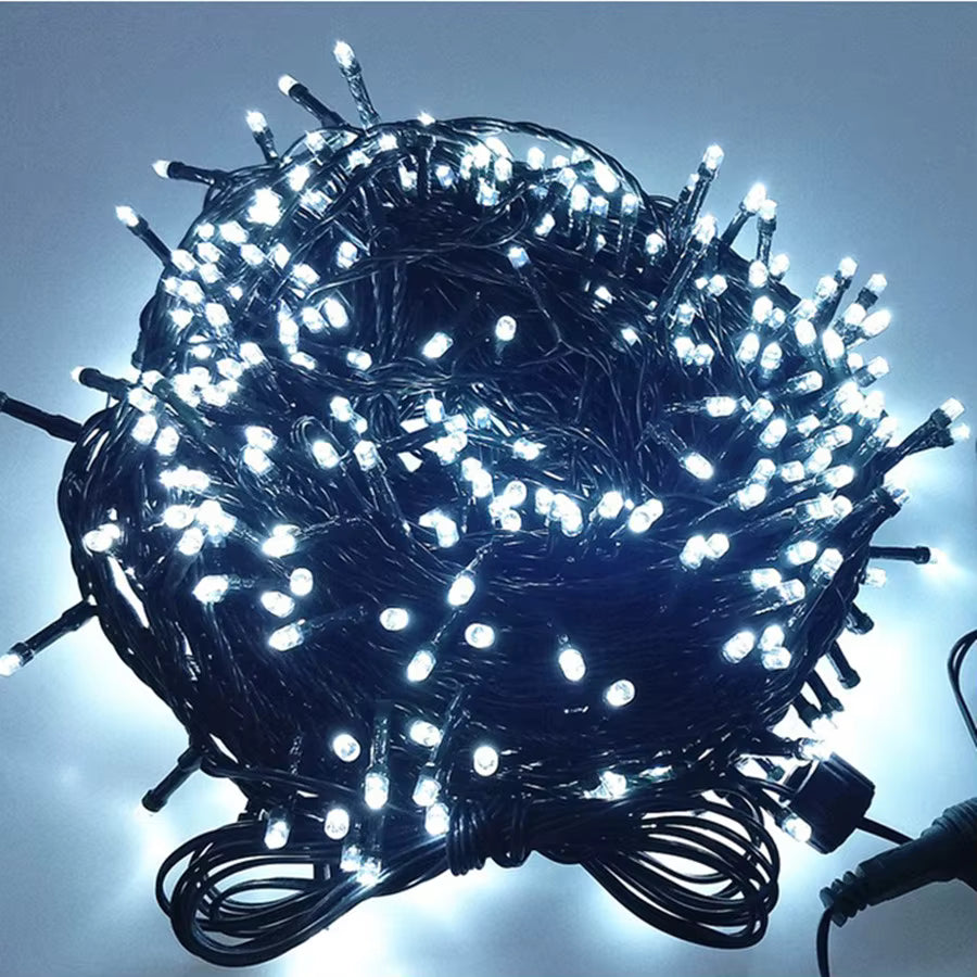 Mulligan white LED fairy lights on dark green wire with the plug-in controller