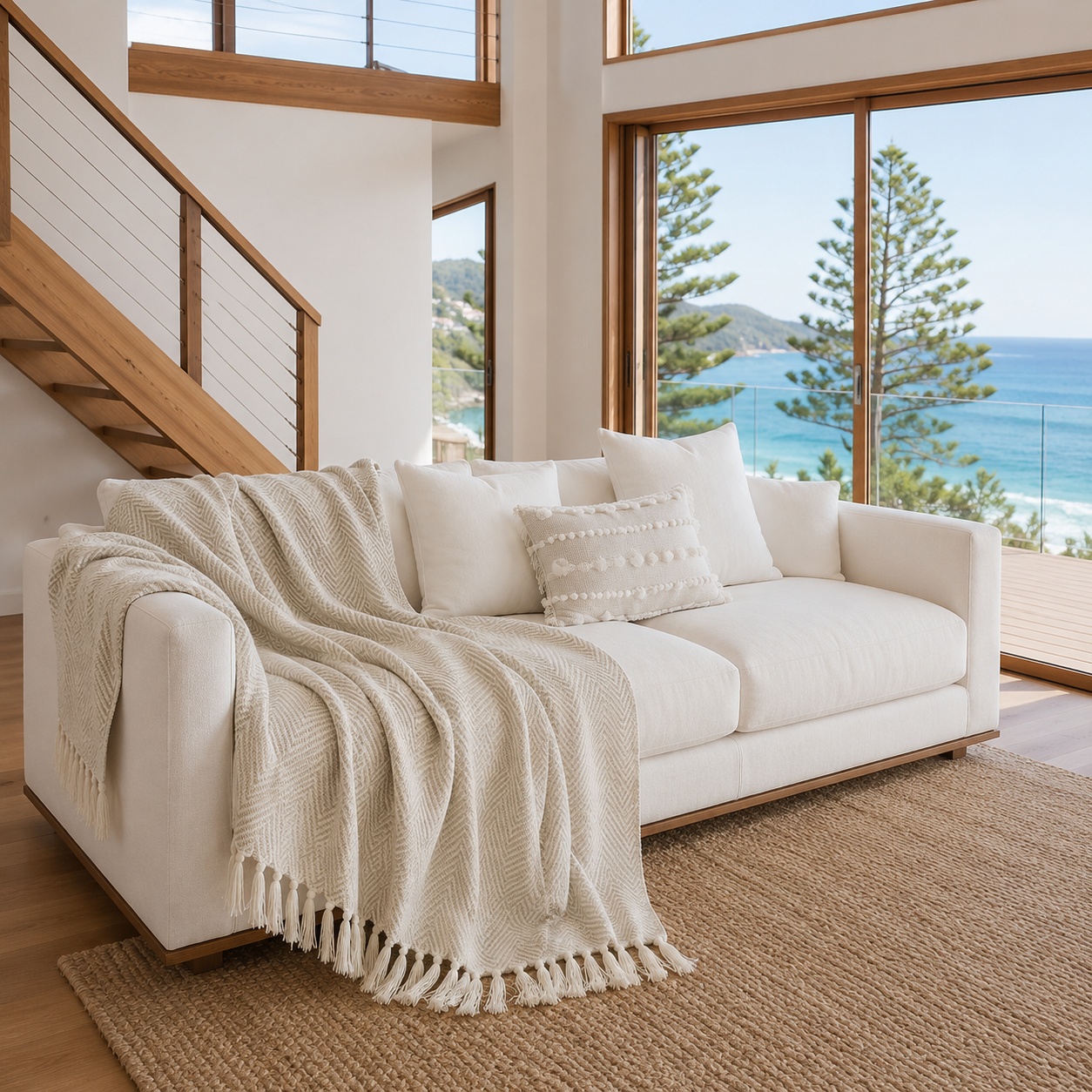 Nambu Vibrant Woven Polyester-Cotton Throw Blanket in polyester-cotton with a vibrant woven pattern