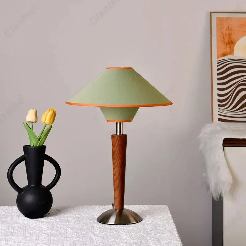 Nati Wooden Table Lamp shown in White, Green and Cream colourways