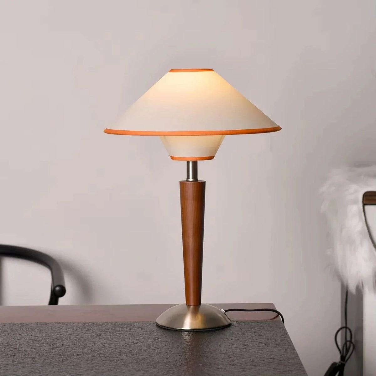 Nati Wooden Table Lamp solid timber base detail