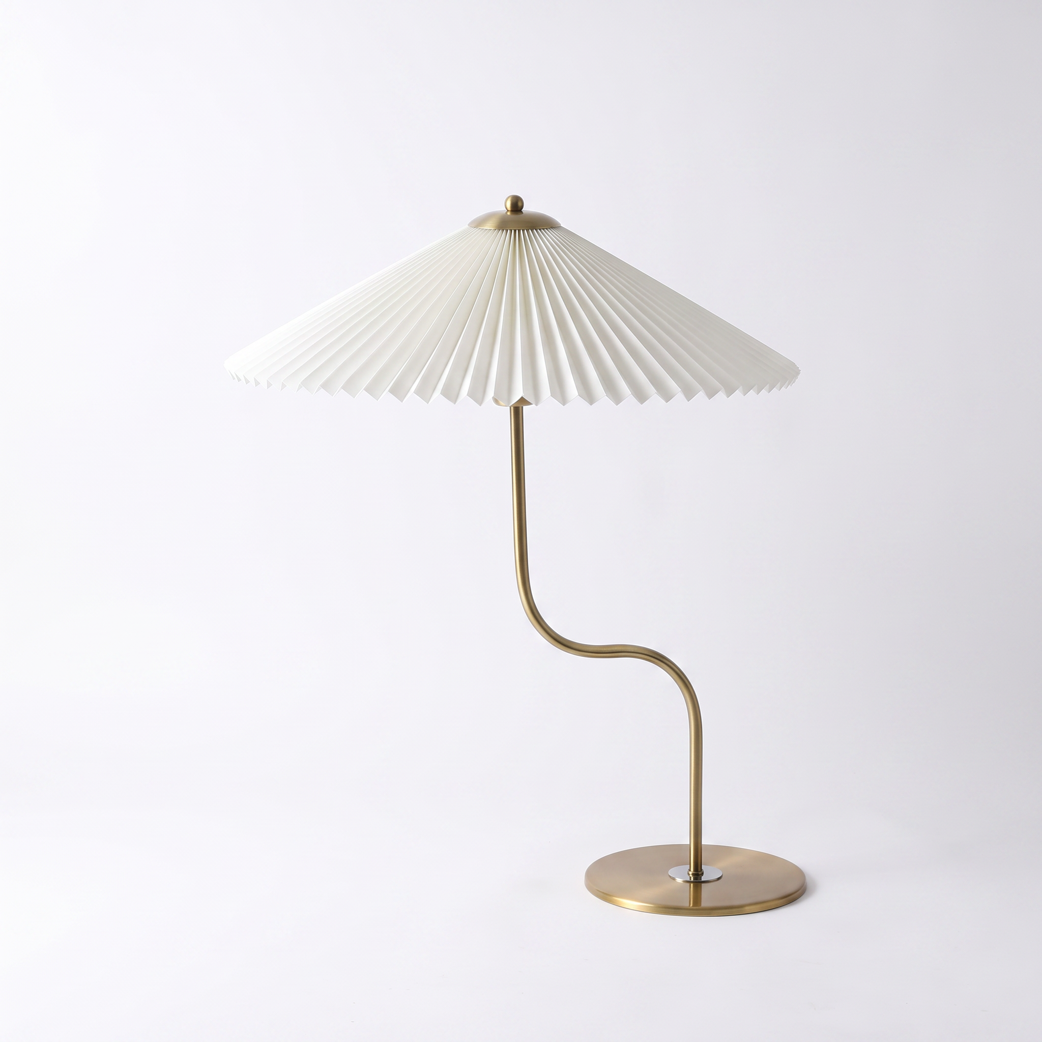 Newton retro checkered brass table lamp in white on a white background