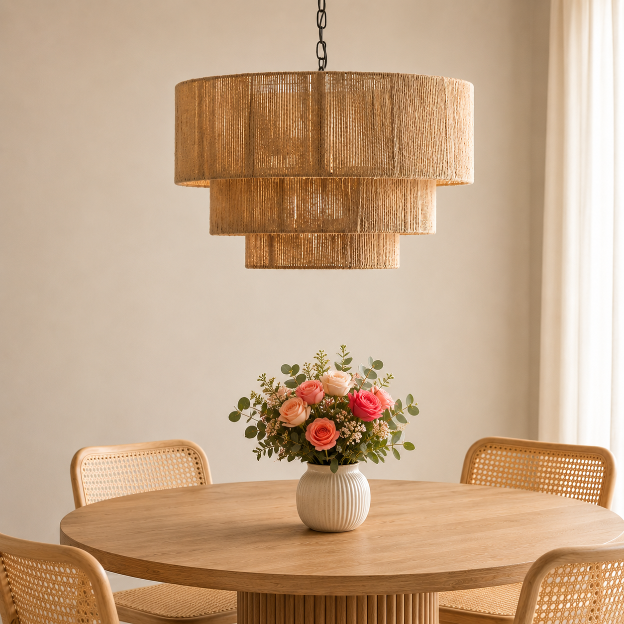 Ningaloo Rattan Pendant Light size comparison
