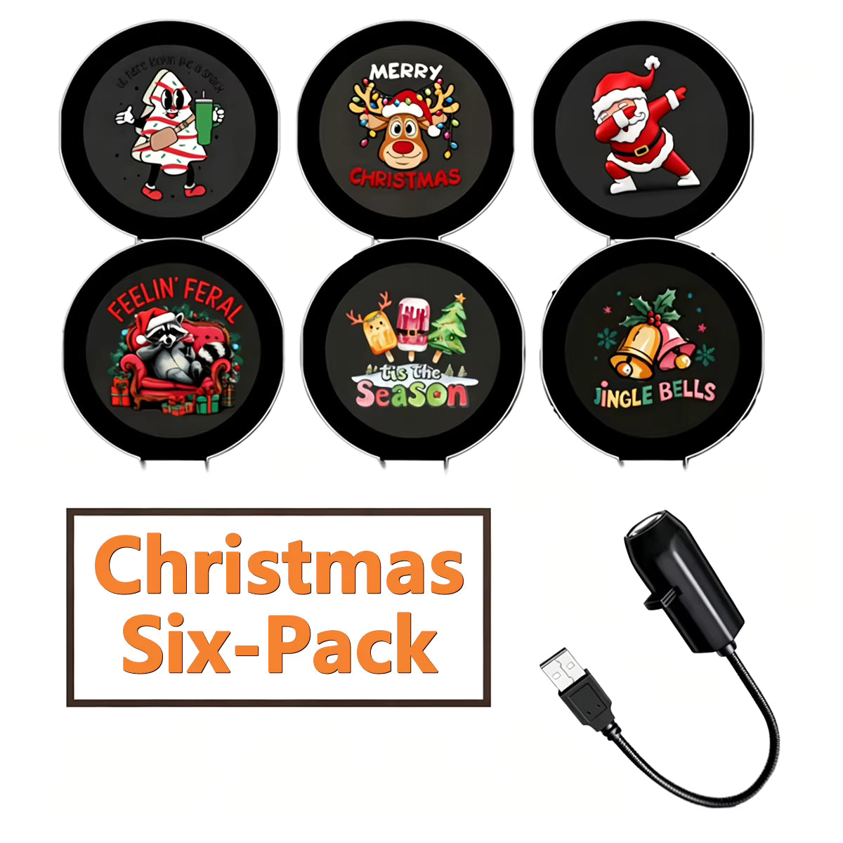 Noelle black Christmas projector light with the Christmas 6-pack of slides