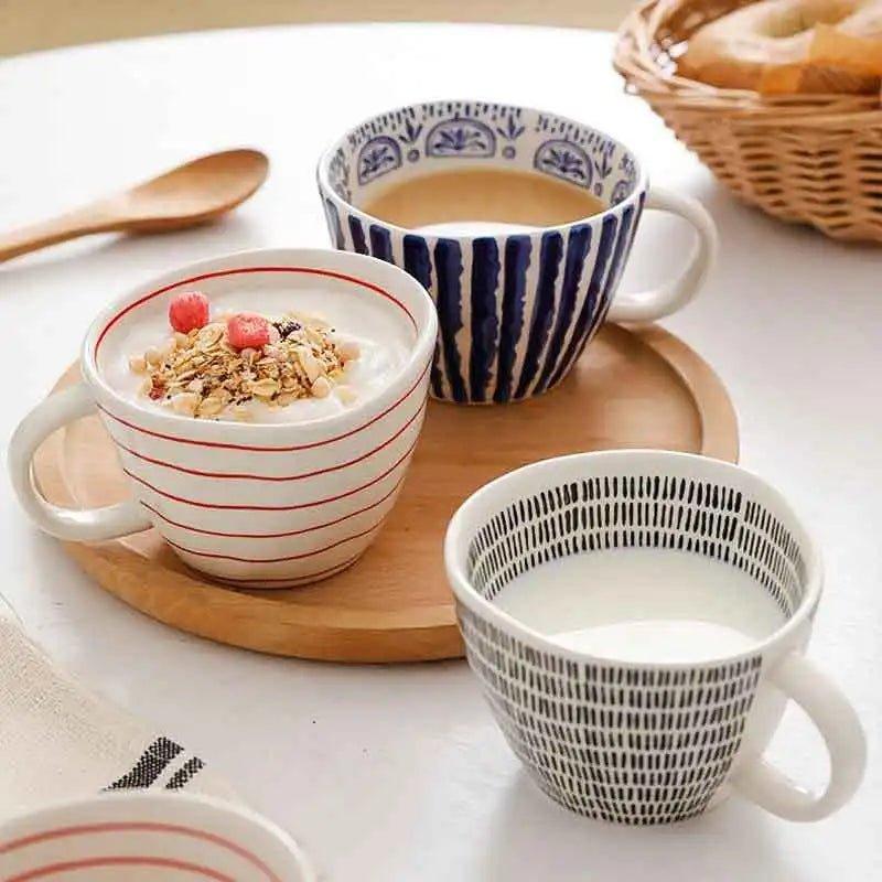 Noren Ceramic Coffee Cup in Black with irregular handcrafted design