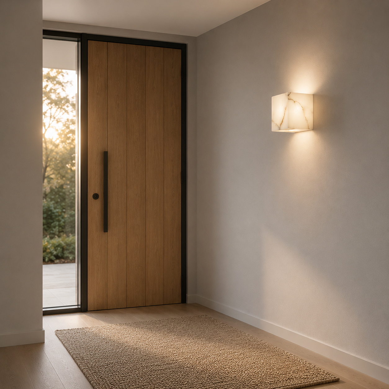 Nova wall lamp illuminated with warm ambient glow