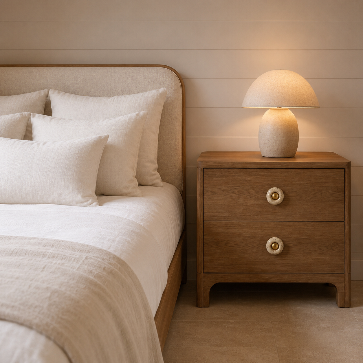 Close-up of the smooth ceramic finish on the Pauline Ceramic Cabinet Knob