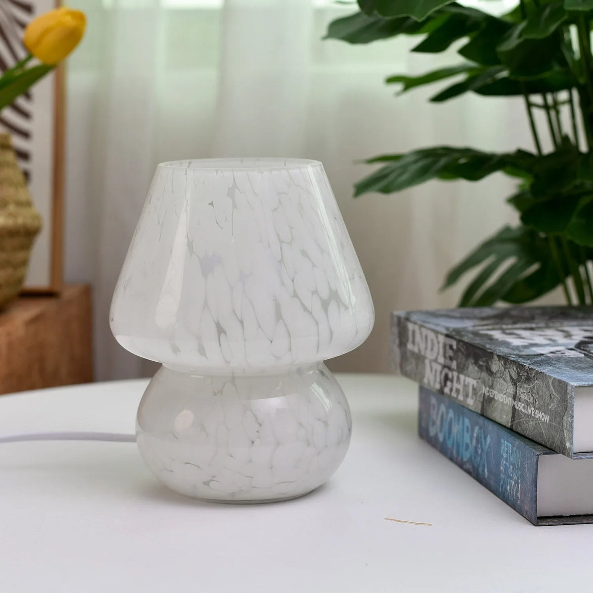 Sargi stained glass mushroom table lamp speckled art glass product view