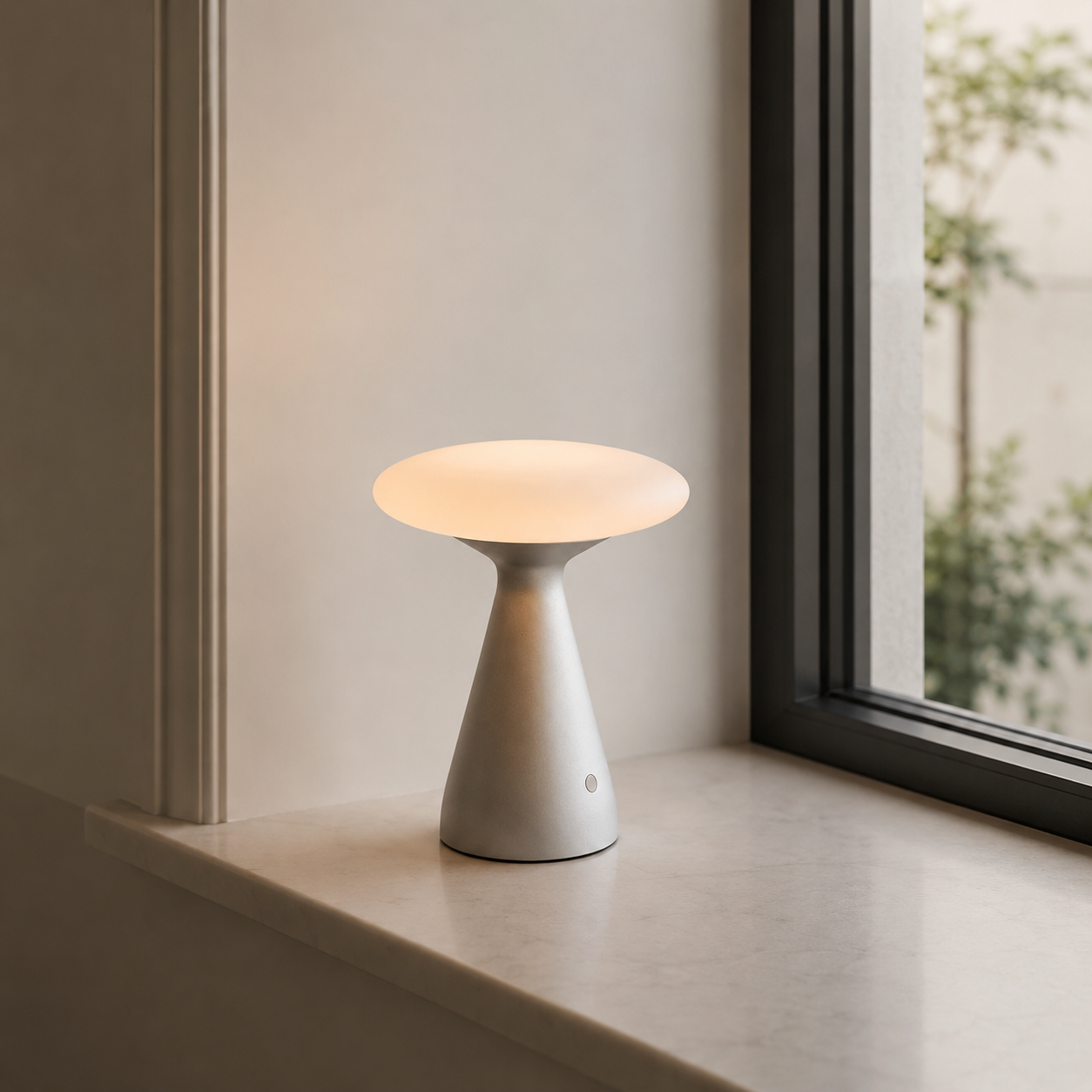 Silvie rechargeable table lamp on bedside table