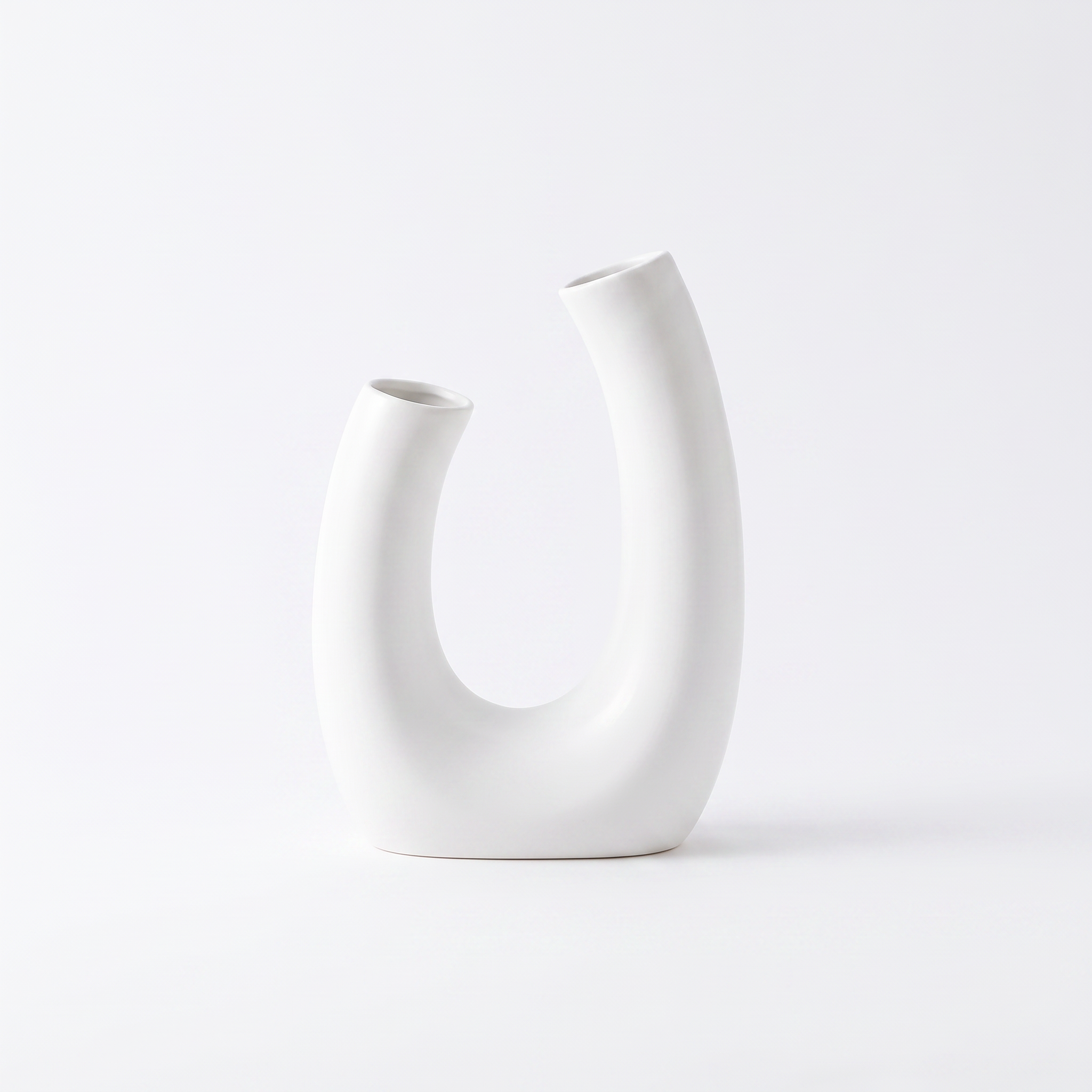 Solander white ceramic cylinder vase on a plain white background