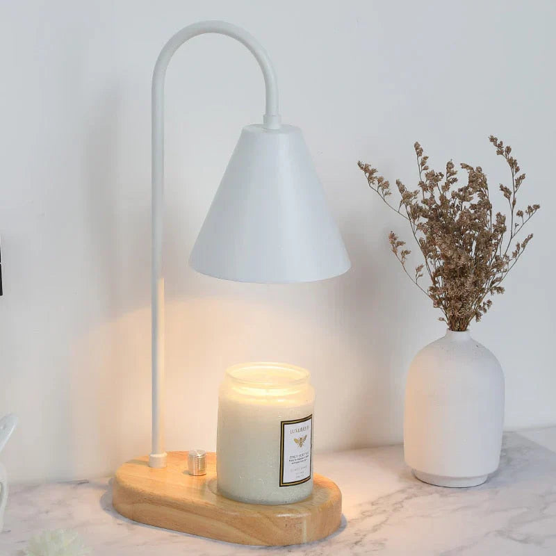 Solara adjustable brightness candle warmer lamp in white finish