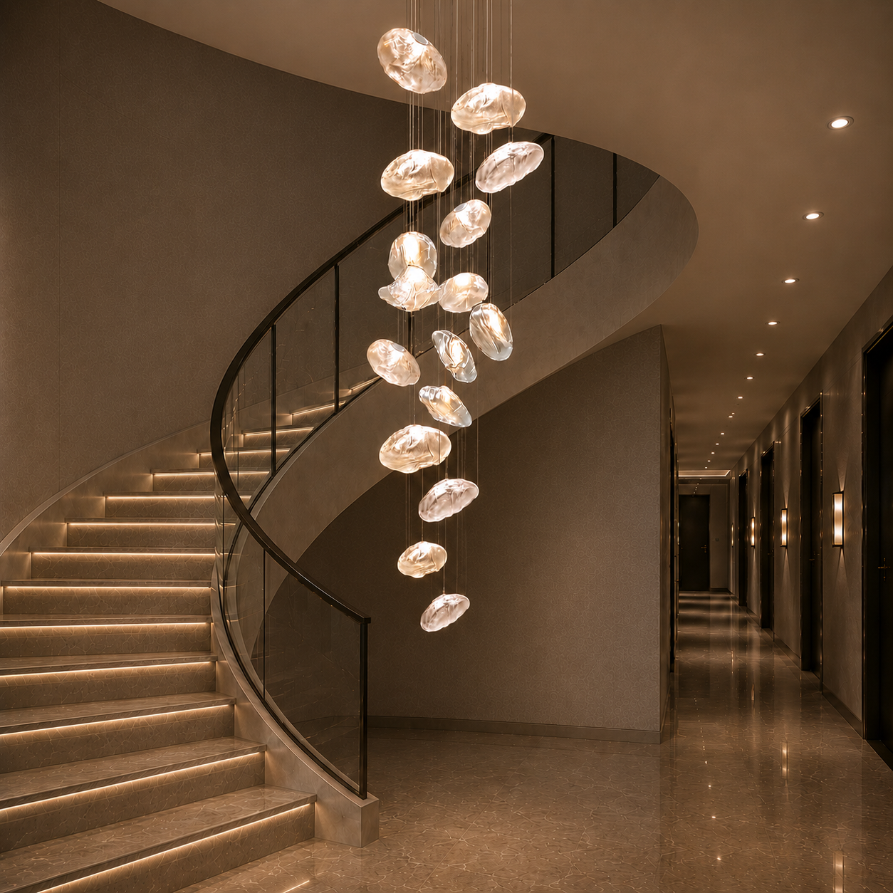 Sumba Glass Cluster Pendant Light multi-head configuration