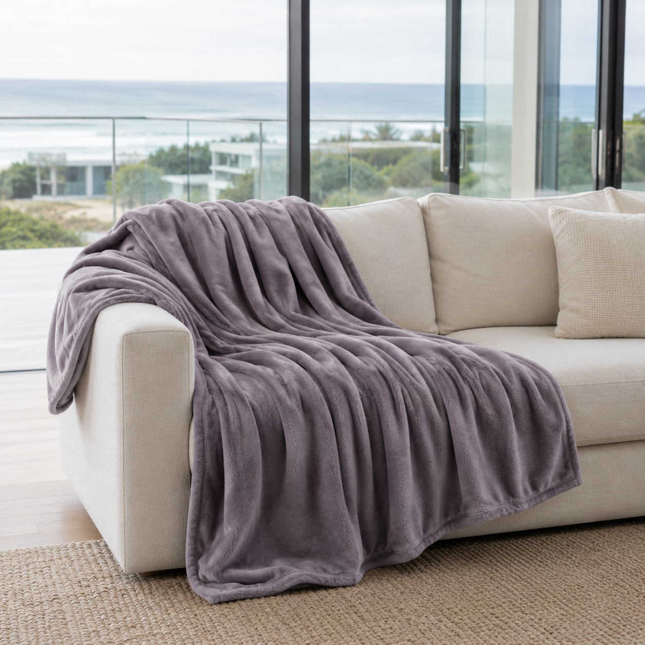 Torren Velvet Flannel Throw Blanket in ultra-soft velvet flannel