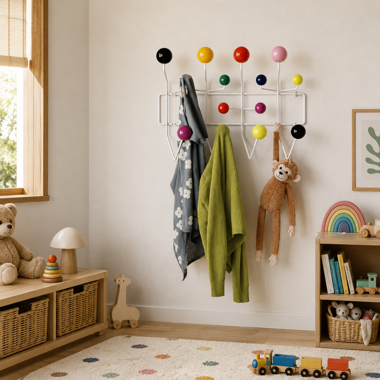 Wategos Wall Hook Rack in its curved silhouette design with a wood frame option