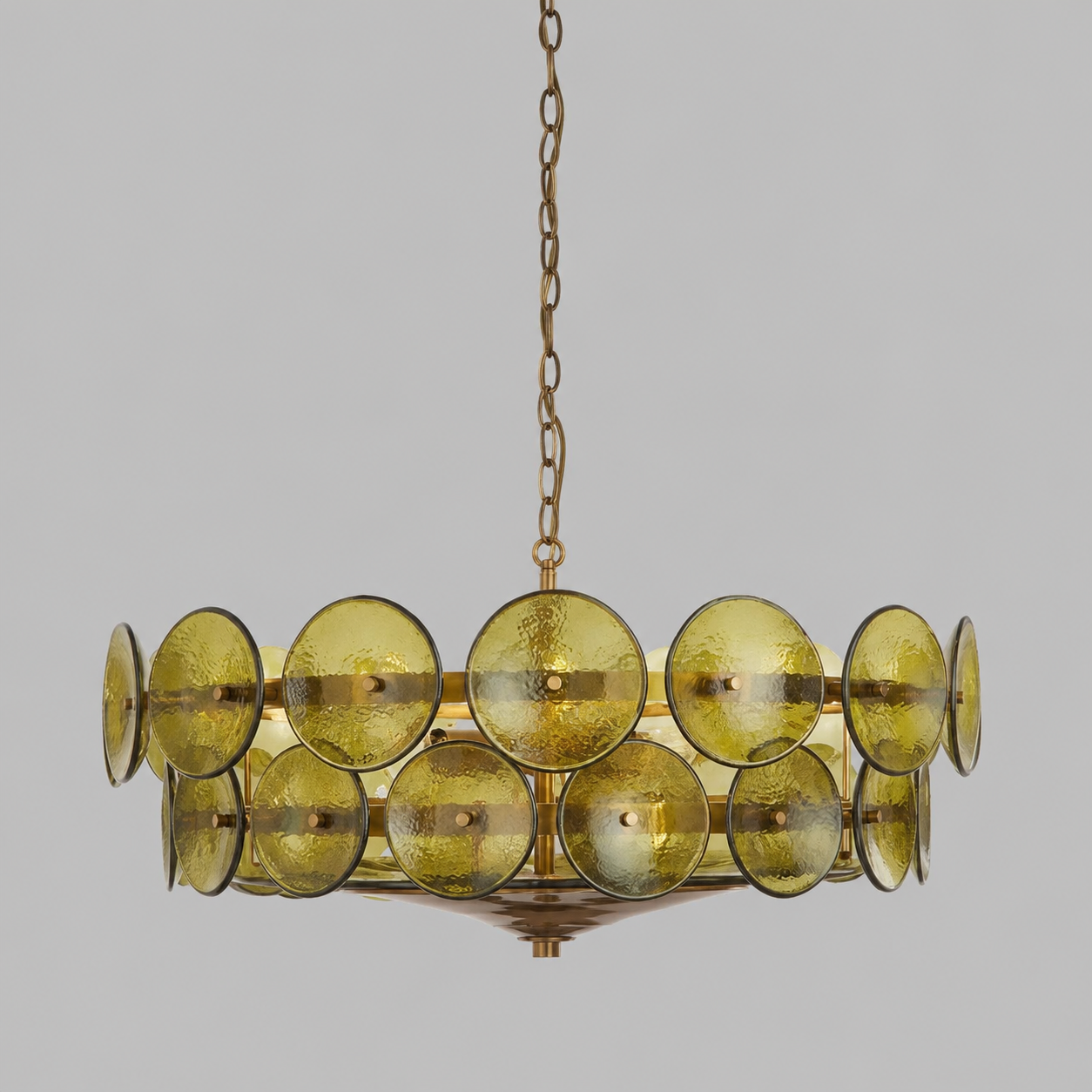 Yarra Retro Glass Chandelier in Green