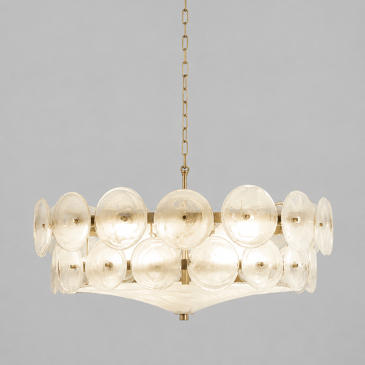 Yarra Retro Glass Chandelier in a living room setting