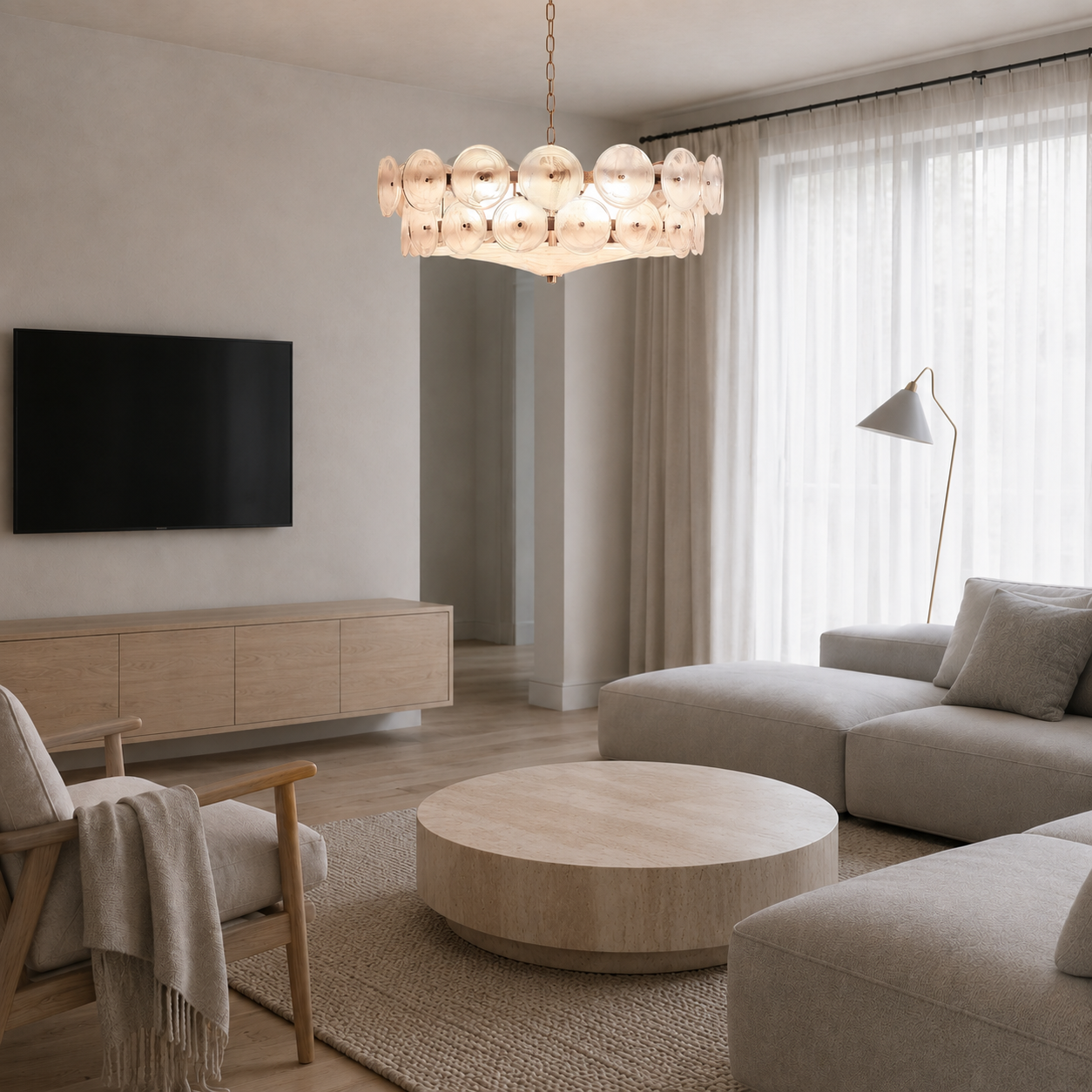Yarra Retro Glass Chandelier in Orange