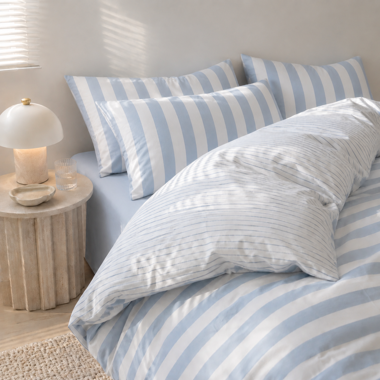 Noosa Striped Cotton Bedding Set with Doona Cover & Pillowcases
