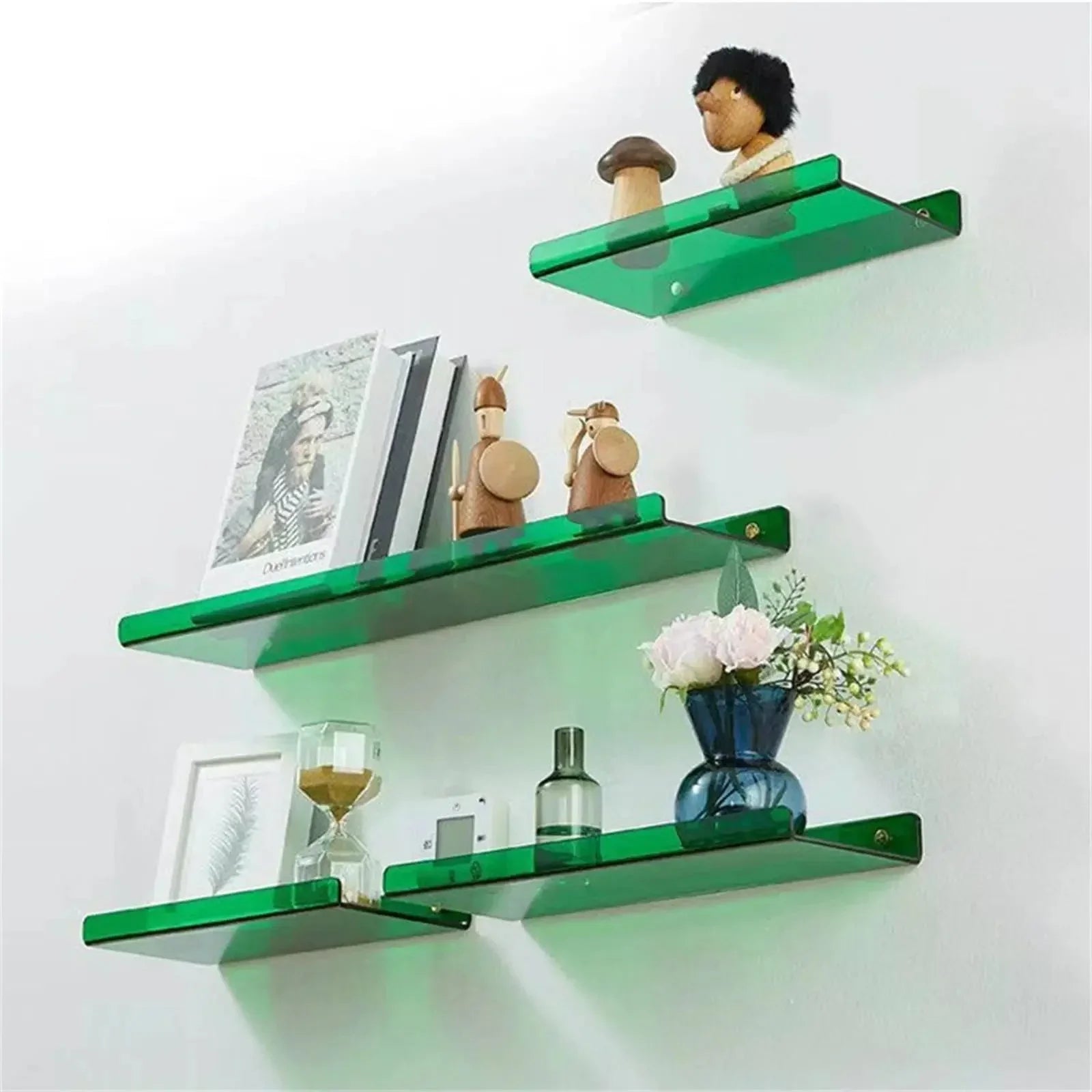 Acrylic Floating Wall Shelf with Free-Punch Installation | Stylish Organizer for Modern Spaces 4