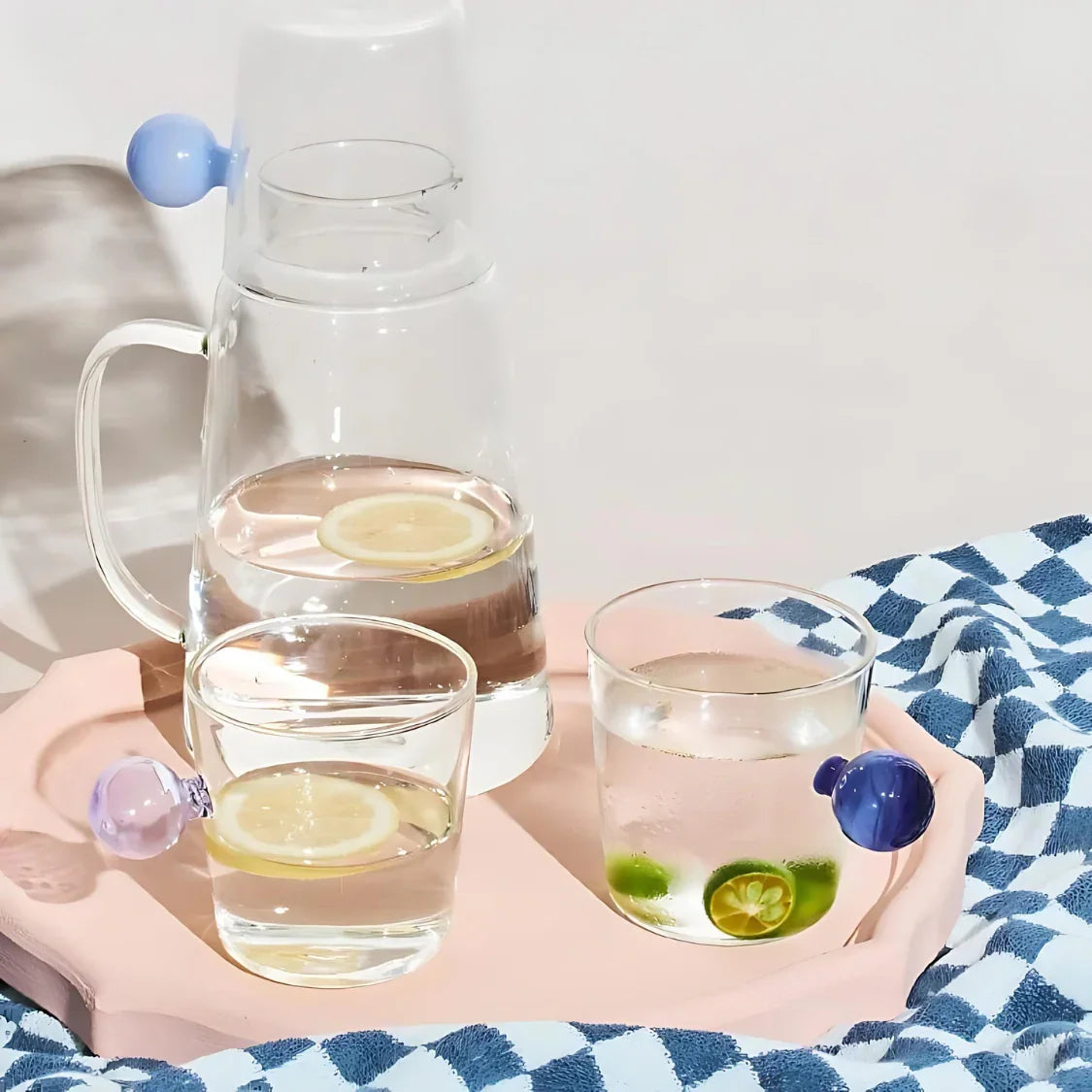 Ajaccio | Drinking Glass Set with Unique Colored Ball Handle | 300ml Capacity for Stylish Beverages 2